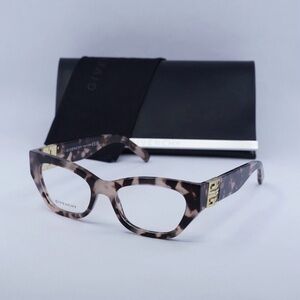 GIVENCHY GV50059 NWT Tortoiseshell Eyeglasses 52-18-135 Gold Logo Frames NEW